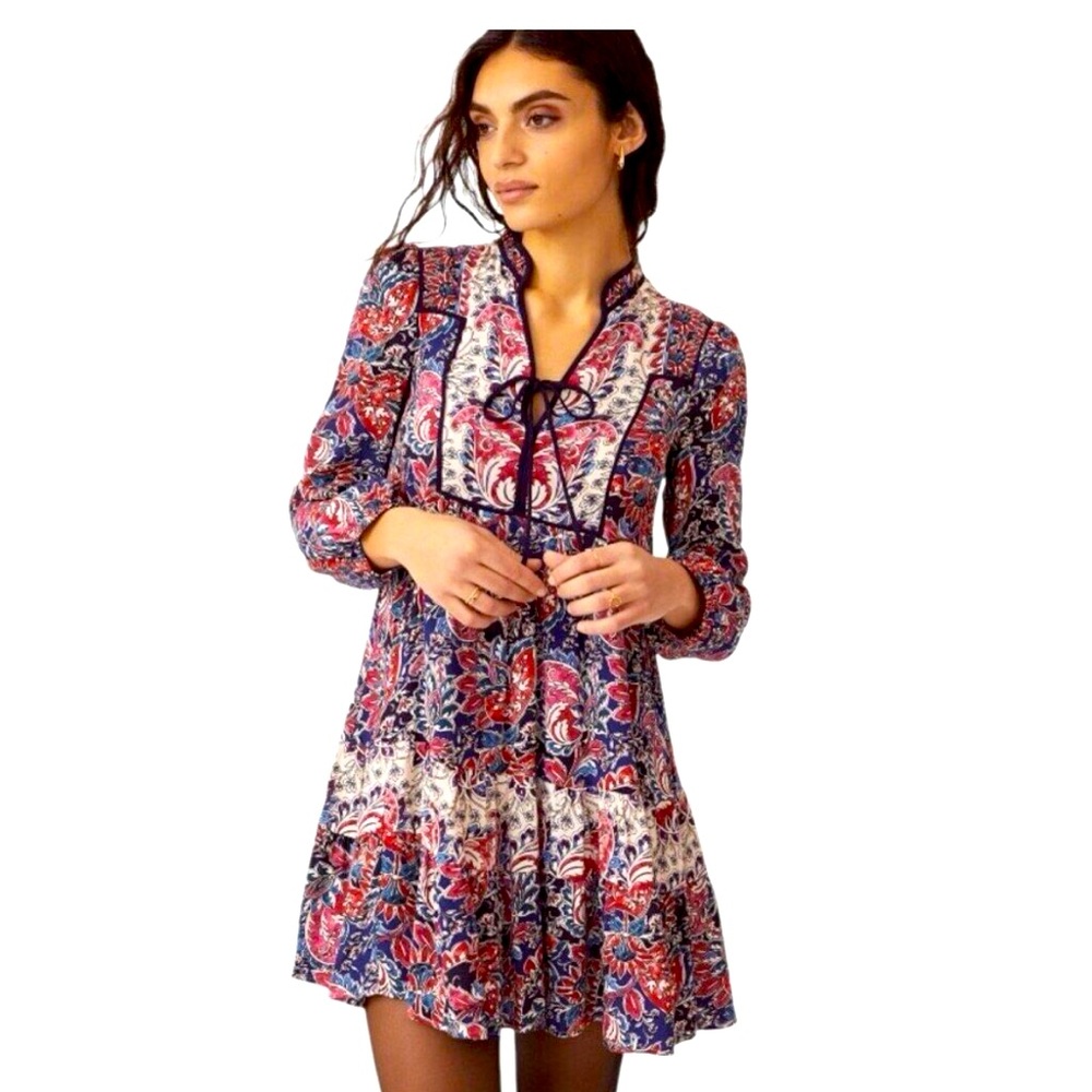 Anthropologie Multicolor Paisley Mini Dress